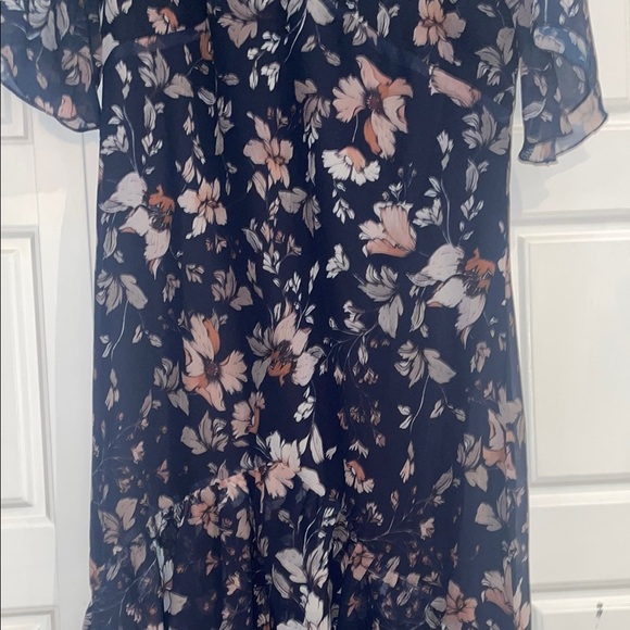 Blue High Low Sundress with Flutter Sleeves and V-Neck - Picture 6 of 10